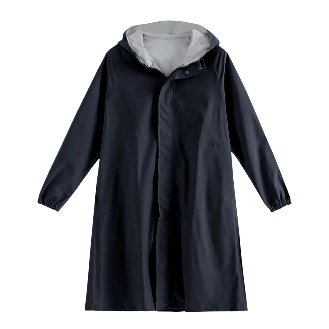 Drymist - Lange Regenjacke Damen mit Kapuze, Wasserdichter und Winddichter Mantel