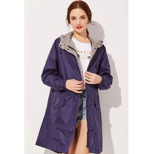 Agedrye - Regenjacke Damen Mit Kapuze - Wasserdichter Faltbarer Mantel