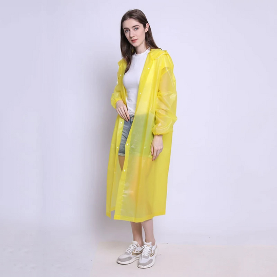 Stormix - Leichte Regenjacke Damen mit Kapuze, Wasserdichter Langer Mantel