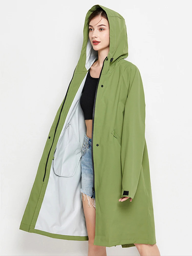 Wetlife - Regenjacke Damen Mit Kapuze - Wasserdichter Langer Regenmantel