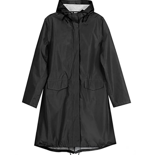 Wetrise - Regenjacke Damen mit Kapuze, Langer Leichter Wasserdichter Mantel