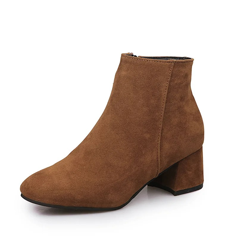 Loretta - Damen Stiefeletten mit Blockabsatz und Reißverschluss, Modernes Design