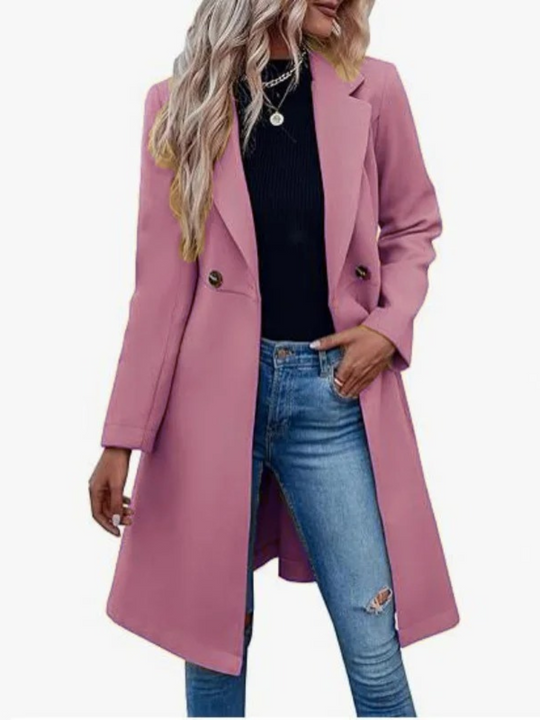 Casline - Damenmantel Jacke – Eleganter Trenchcoat mit Bindegürtel und Knöpfen