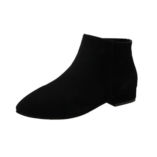 Solvane - Damen Stiefeletten mit Flachem Absatz und Seitlichem Reißverschluss, Elegant