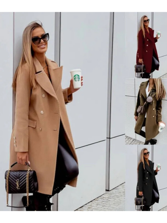 Stilenz - Damen Mantel - Langer Trenchcoat mit Knopfleiste und Gürtelmanschetten