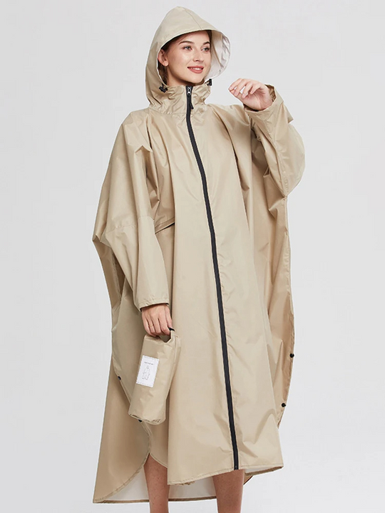 Glanwet - Oversize Regenjacke Damen mit Kapuze, Leichte Wasserdichte Jacke