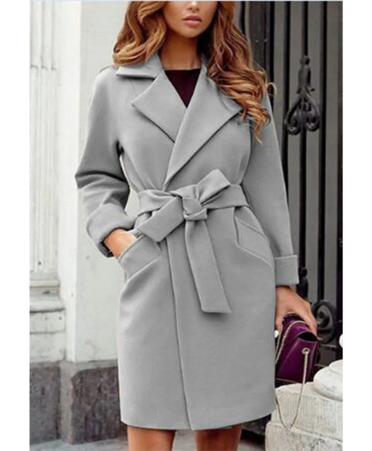 Glanzia - Damen Mantel Eleganter Trenchcoat mit Gürtel für Herbst/Winter