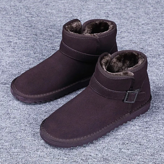 Ronelix - Damen Boots Mit Warmfutter - Rutschfeste Winter Knöchelstiefel Mit Schnalle