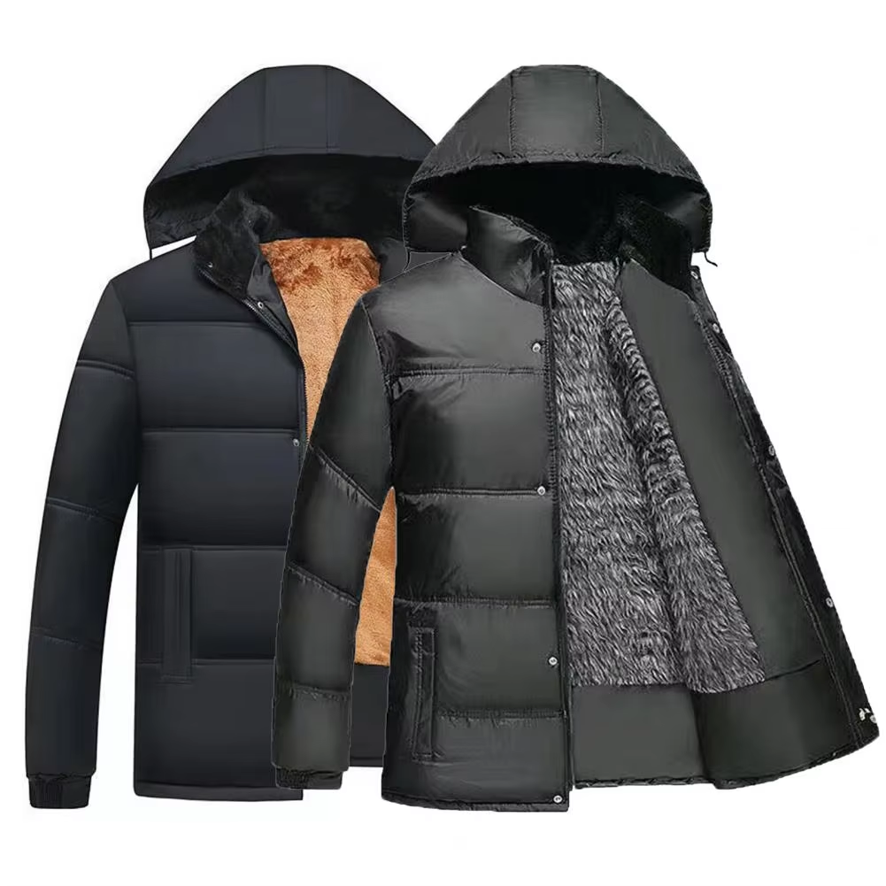 Windpro - Puffer Jacke Herren – Gefütterte Winterjacke mit Kapuze und Fell-Innenfutter