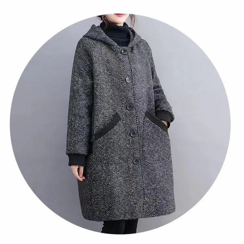 Wintera - Damenmantel Jacke – Oversized Mantel mit Kapuze und praktischen Taschen