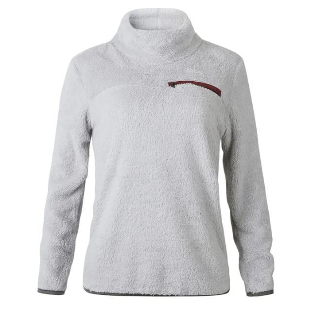 Trendla - Rollkragenpullover Damen Aus Fleece Mit Reißverschlusstasche