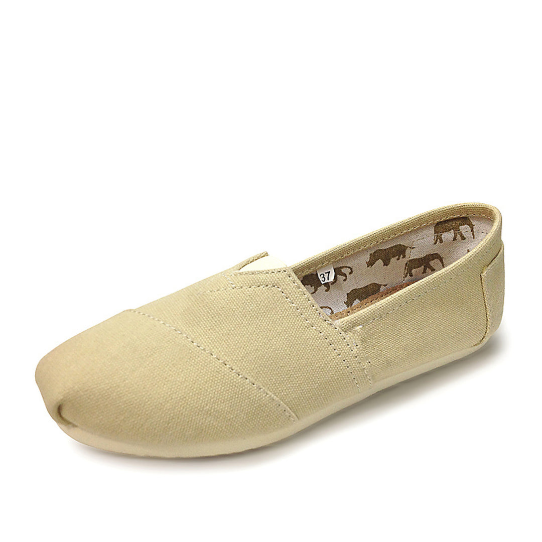 VIDA Leinwandstoff Flache Sohle Einfarbig Damen Espadrilles