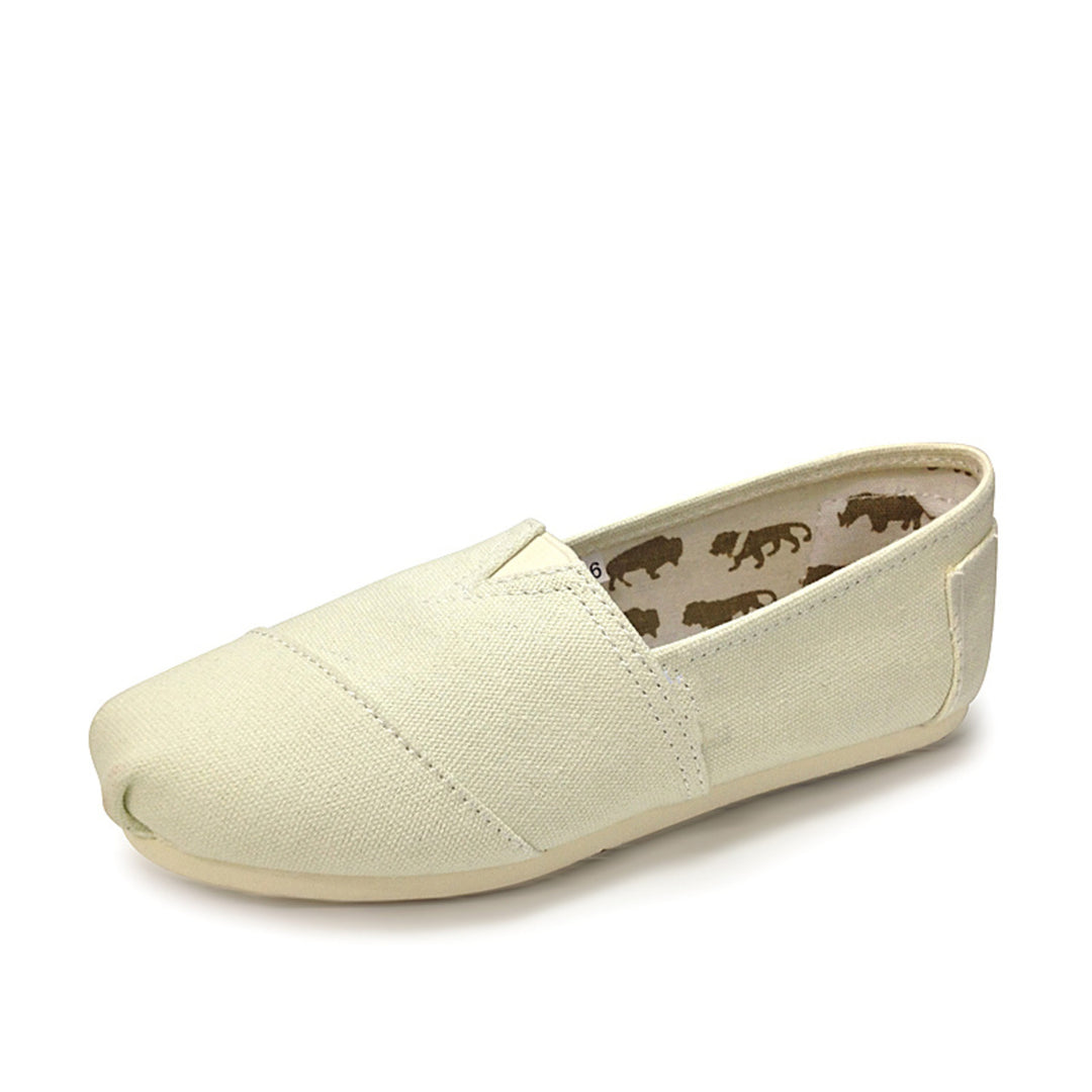 VIDA Leinwandstoff Flache Sohle Einfarbig Damen Espadrilles