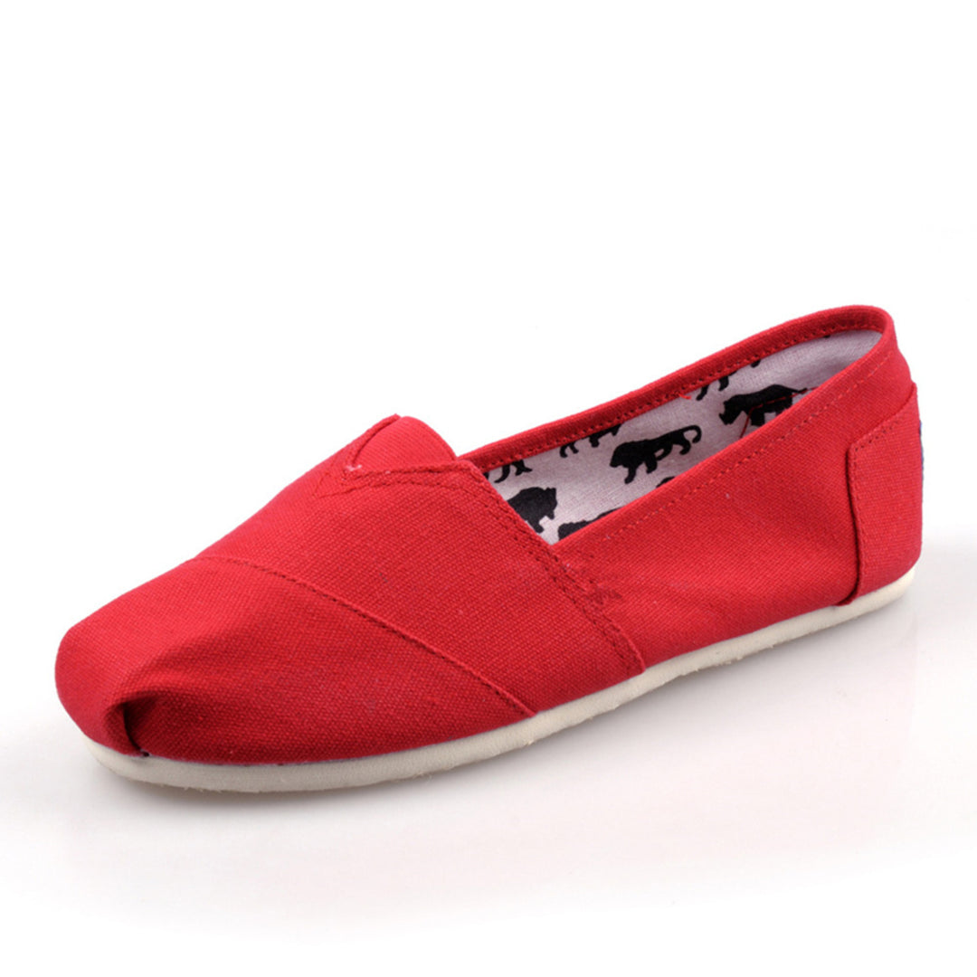 VIDA Leinwandstoff Flache Sohle Einfarbig Damen Espadrilles