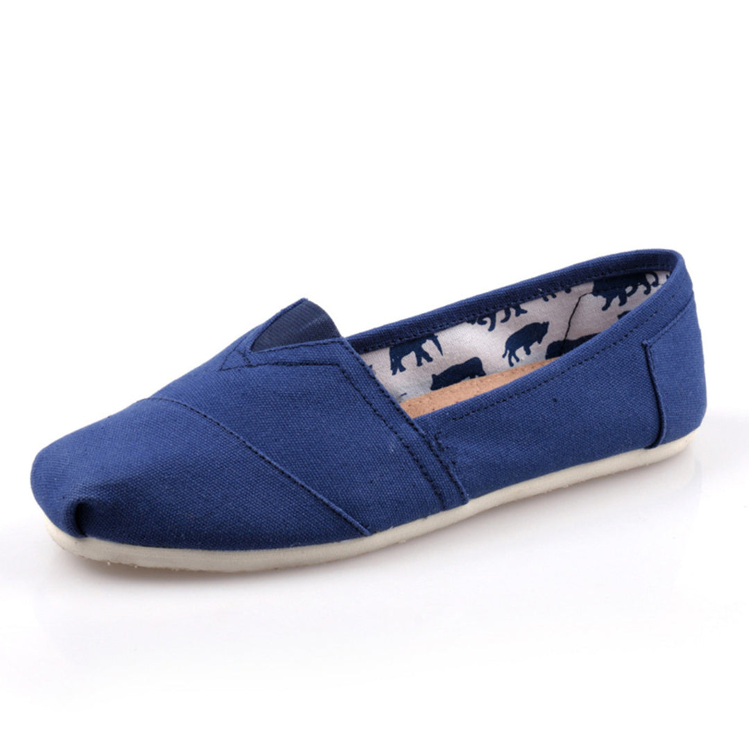 VIDA Leinwandstoff Flache Sohle Einfarbig Damen Espadrilles