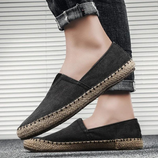 VIDA Mokassin-Stil Kontrastierender Leinwandstoff Damen Espadrilles