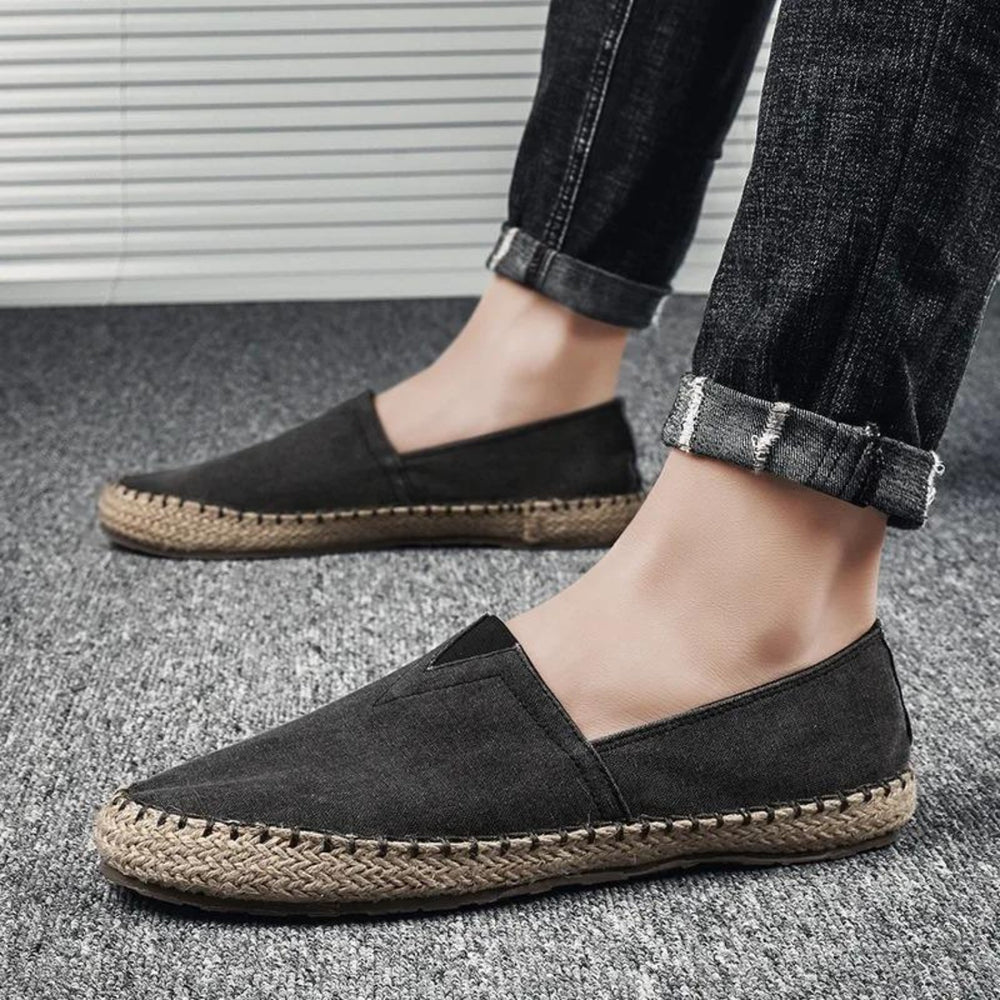 VIDA Mokassin-Stil Kontrastierender Leinwandstoff Damen Espadrilles