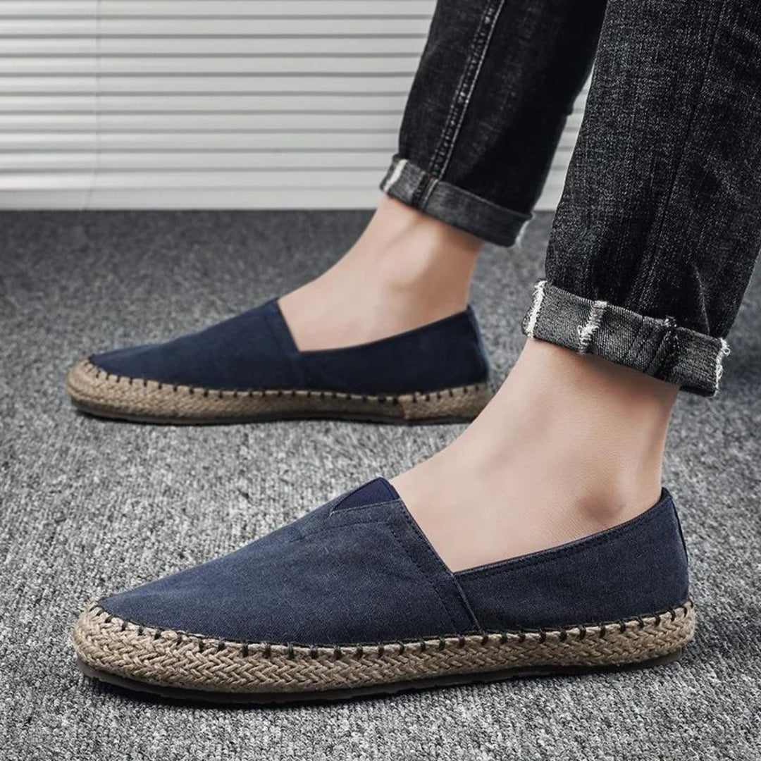 VIDA Mokassin-Stil Kontrastierender Leinwandstoff Damen Espadrilles