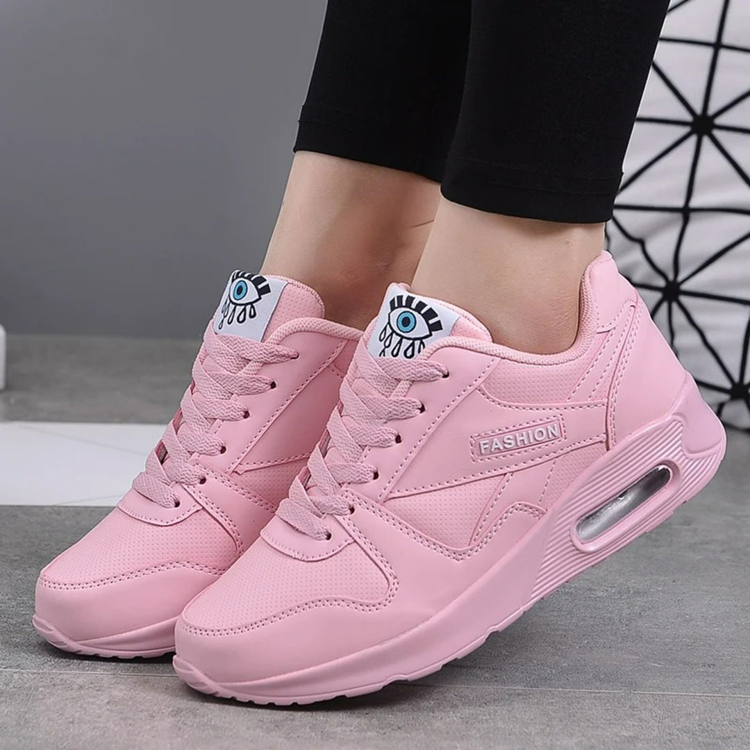 MODA Sportstil Rosa Leder Weich Leichtgewicht Orthopädische Schuhe