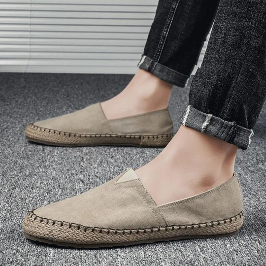 VIDA Mokassin-Stil Kontrastierender Leinwandstoff Damen Espadrilles