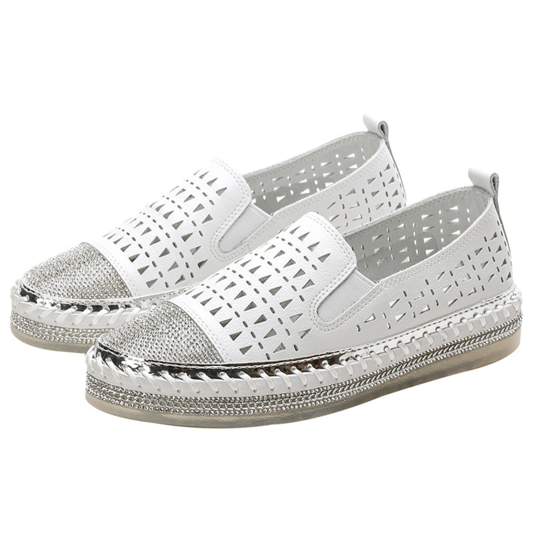 VIDA Bling-Kristall-Eingebettete Flache Sohle Damen Espadrilles