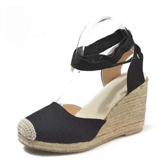 VIDA Knöchel-Knotenriemen, Seilstoffsohle Damen Espadrilles