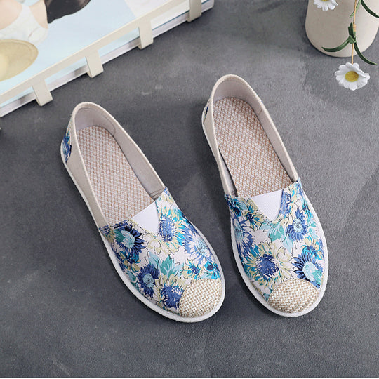 VIDA Vintage Bohemian Leinwand Damen Espadrilles mit Blumenmuster