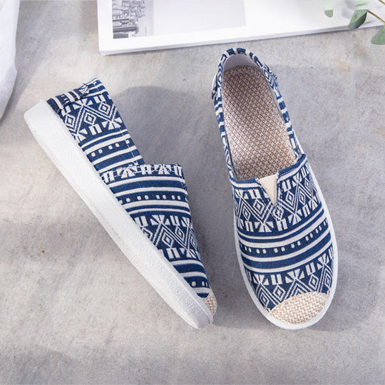 VIDA Leinwand Damen Espadrilles mit Vintage-Grafikdruck