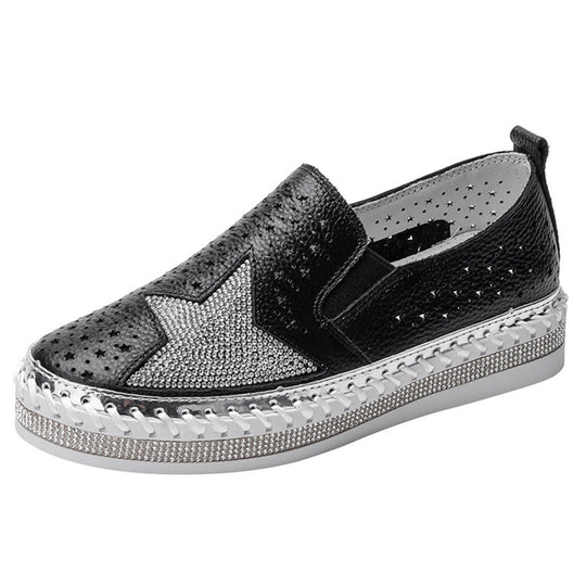 VIDA Bling-Kristall-Eingebettete Flache Sohle Damen Espadrilles